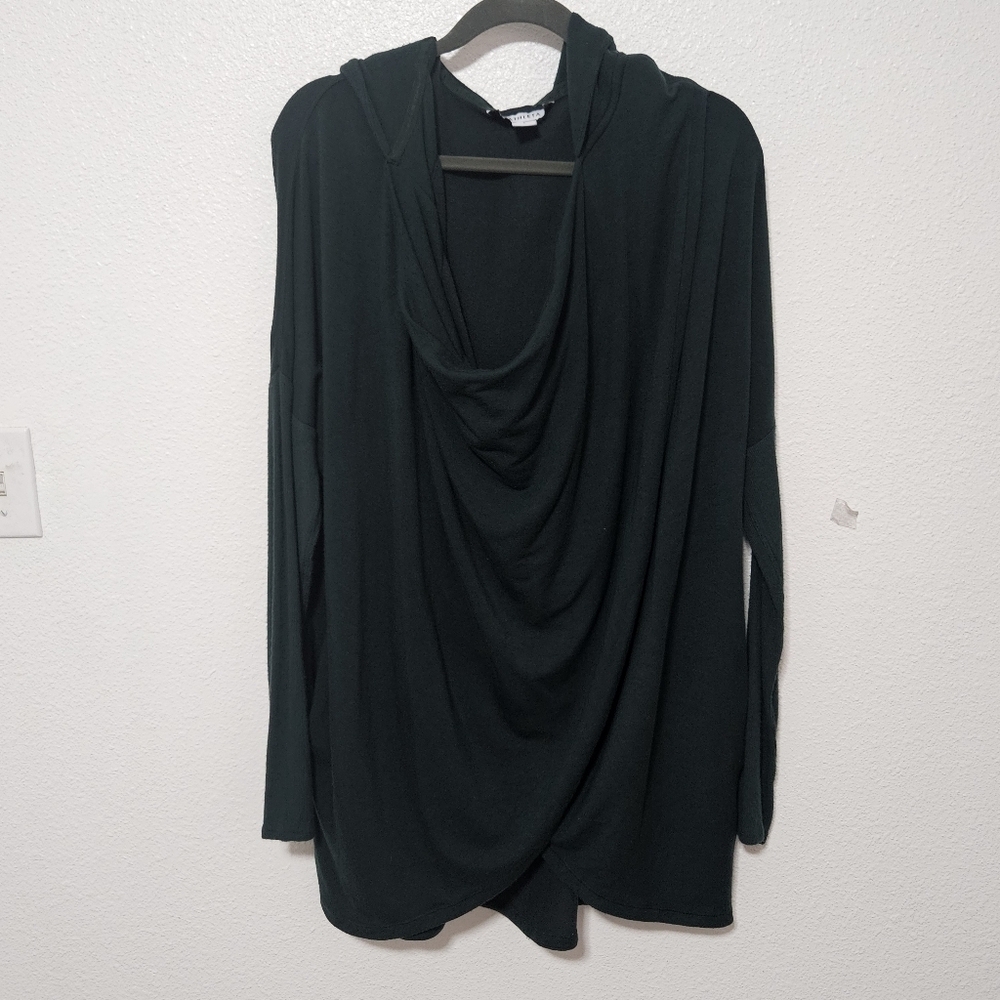 Athleta long lines sweater with hood size  large with thumb holes